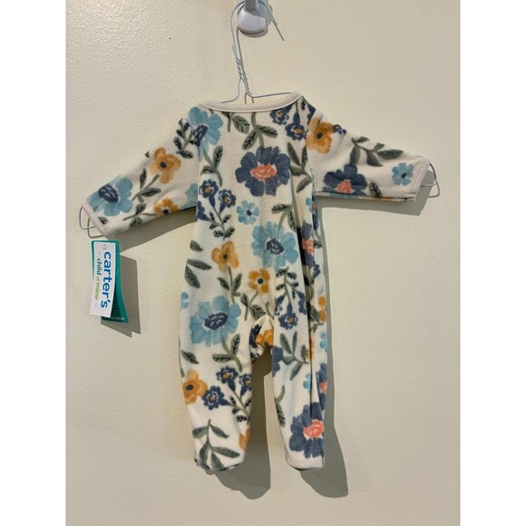 NWT Carter's Child of Mine Floral Fleece Sleeper - Preemie (P) - Picture 2 of 5